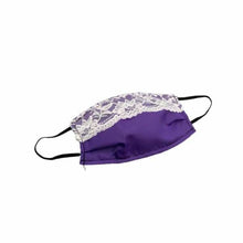 Load image into Gallery viewer, Diamond Quilt Satin + Lace Protective Mask
