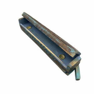 Sanded Blue Coffin Box Incense Burner