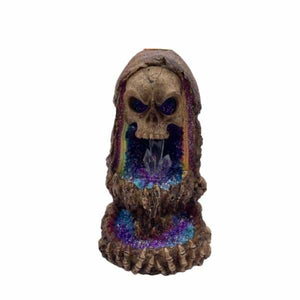 Skull Bones Crystal Geode Backflow Burner