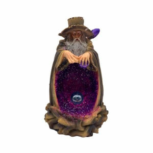 Wizard Purple Crystal Geode Backflow Burner